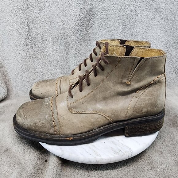 Kenneth Cole Reaction Shoes Mens Size 10 Tan Leather Cap Toe America Boot *Read* main image 8